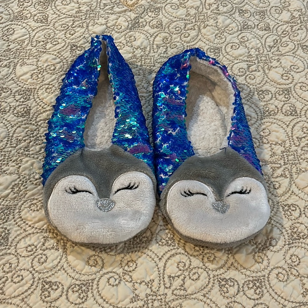 Sequin animal slippers